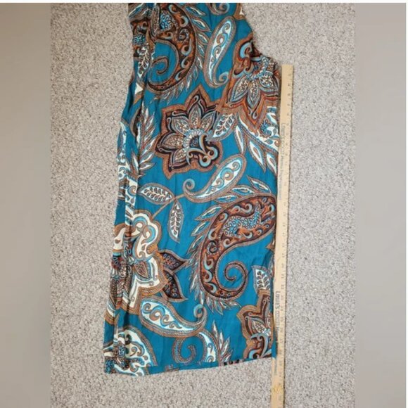 Farm Rio Anthropologie Wide Leg Leopard Paisley Pants size L - Picture 4 of 6